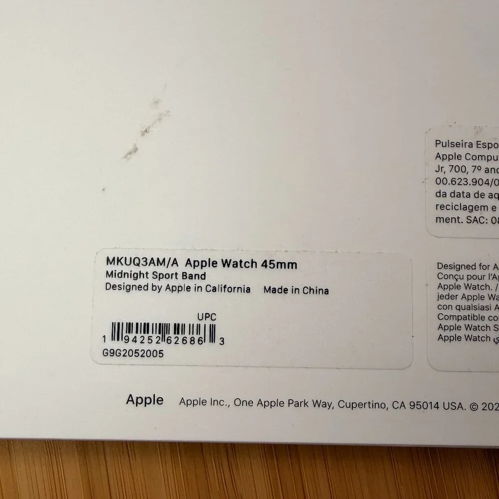 Apple Watch Sports Band Unisex | Midnight | 45mm | NIB